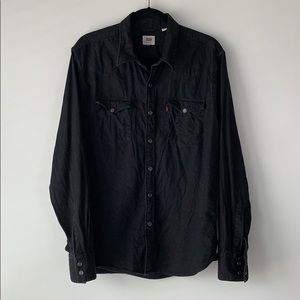 Levi’s Black Western Pearl Snap Shirt - Large